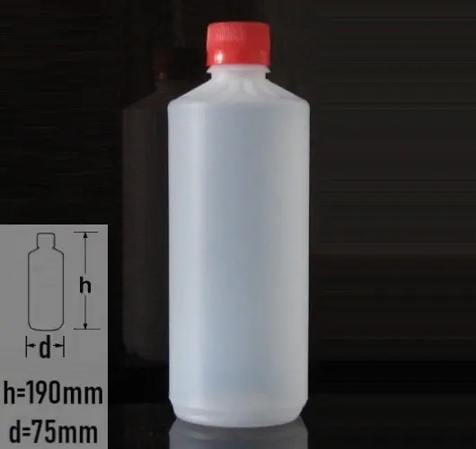 Sticla plastic 500ml culoare semitransparent cu capac cu autosigilare rosu